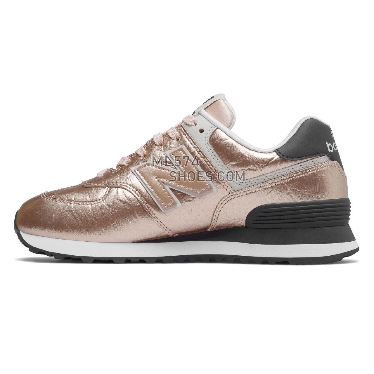 New Balance 574 - Women's 574 Classic WL574V2-26384-W - Rose Gold with Black - WL574WER