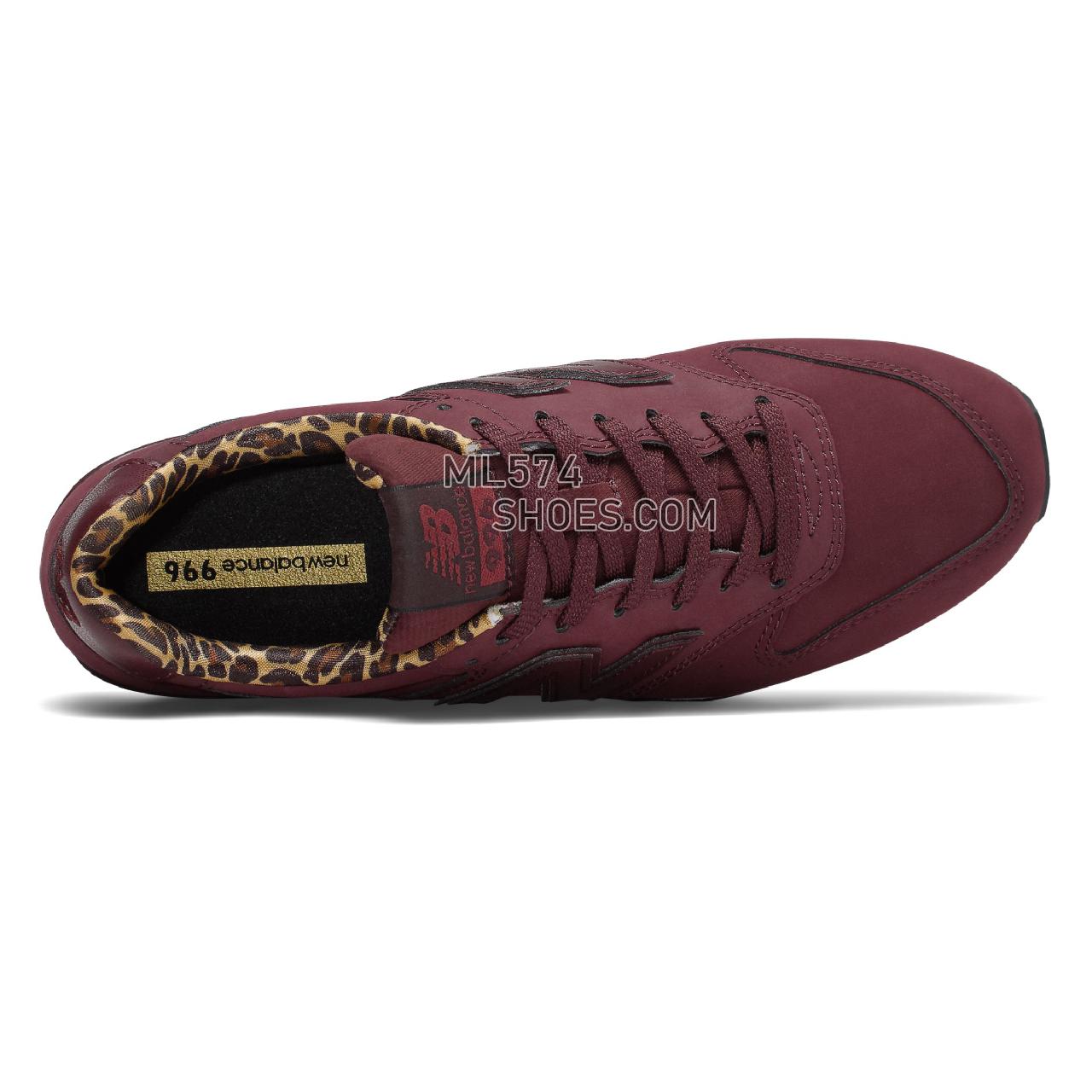 New Balance 996 - Women's 996 Classic WL996V2-27584-W - NB Burgundy with Classic Gold - WL996CM