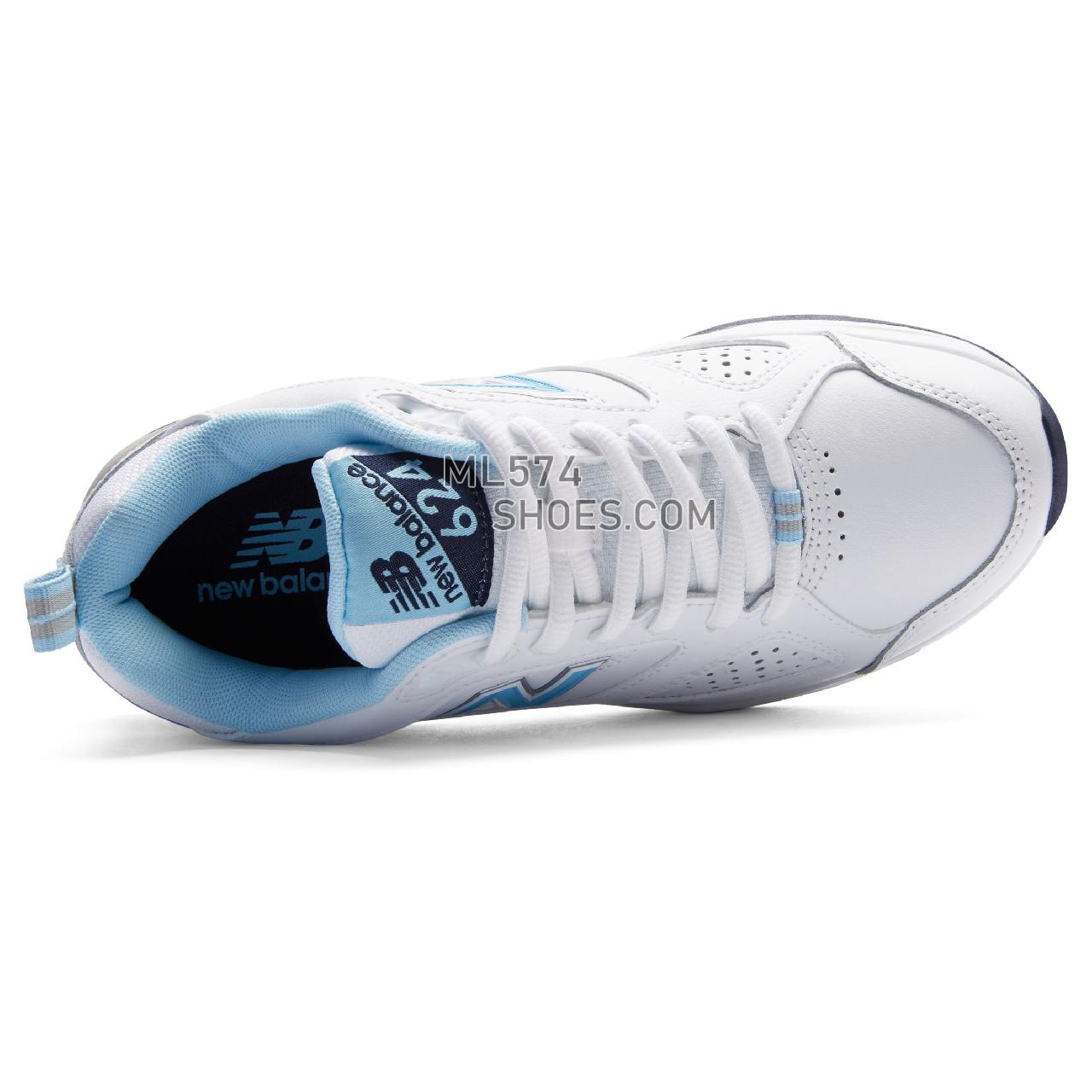 New Balance 624v4 - Women's 624v4 - White with Blue - WX624WB4