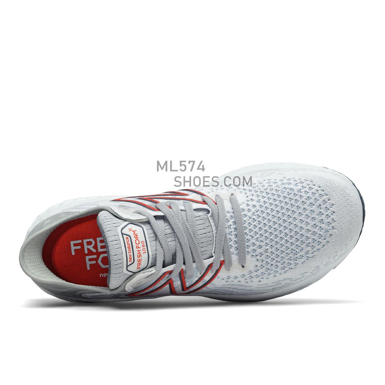 New Balance Fresh Foam 1080v11 - Men's Neutral Running - White with Ghost Pepper - M1080W11