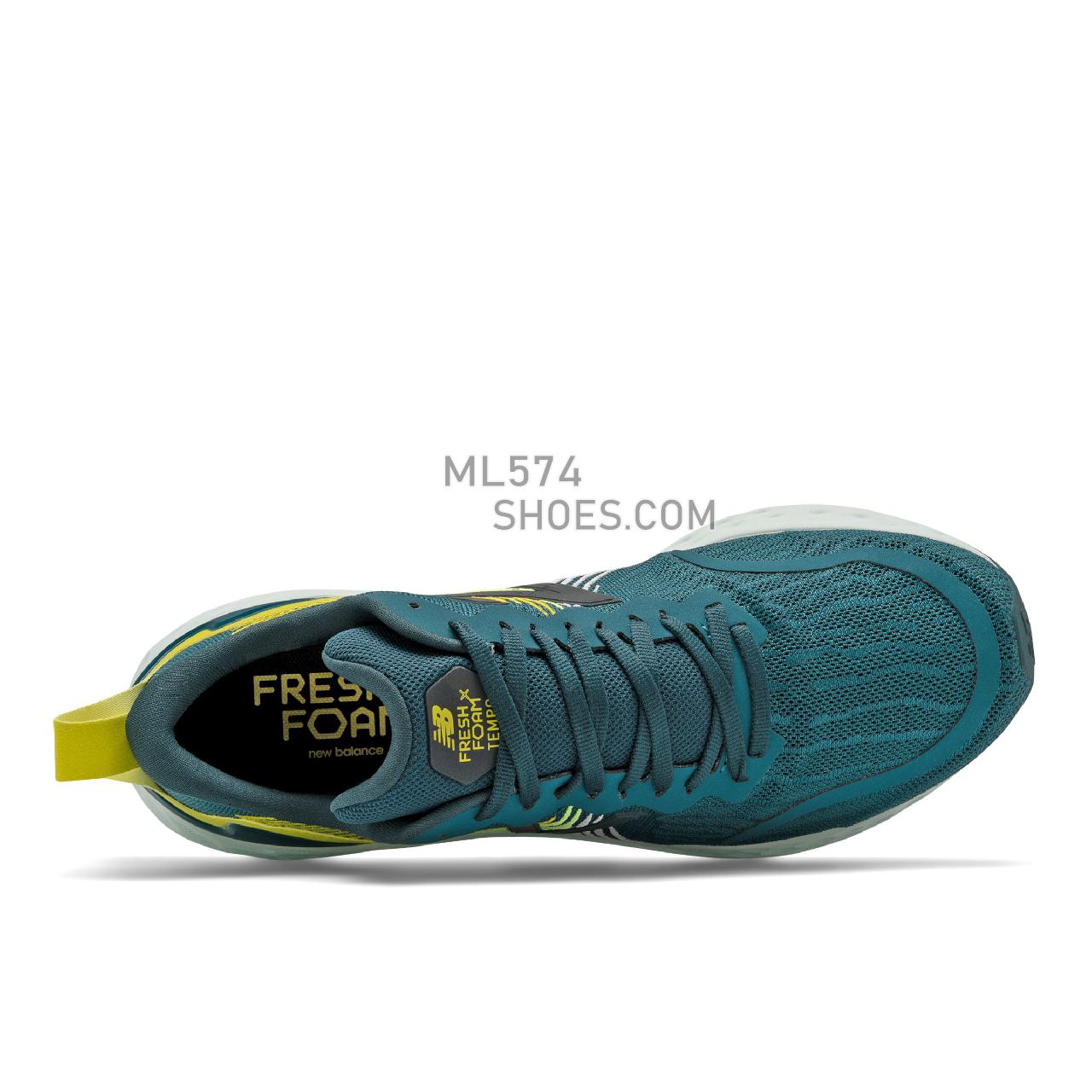 New Balance Fresh Foam Tempo - Men's Neutral Running - Mountain Teal with Sulphur Yellow - MTMPOGB