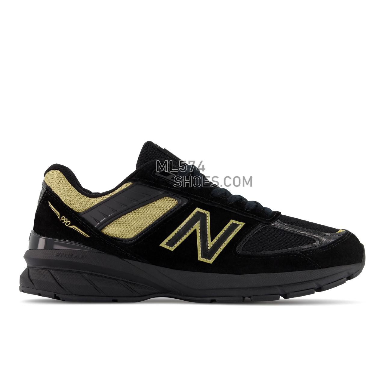 New Balance Made in USA 990v5 - Men's Neutral Running - Black with Gold - M990BH5