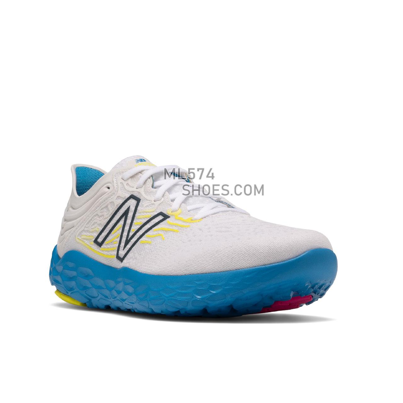 New Balance Fresh Foam Beacon v3 - Men's Neutral Running - White with Helium - MBECNCH3