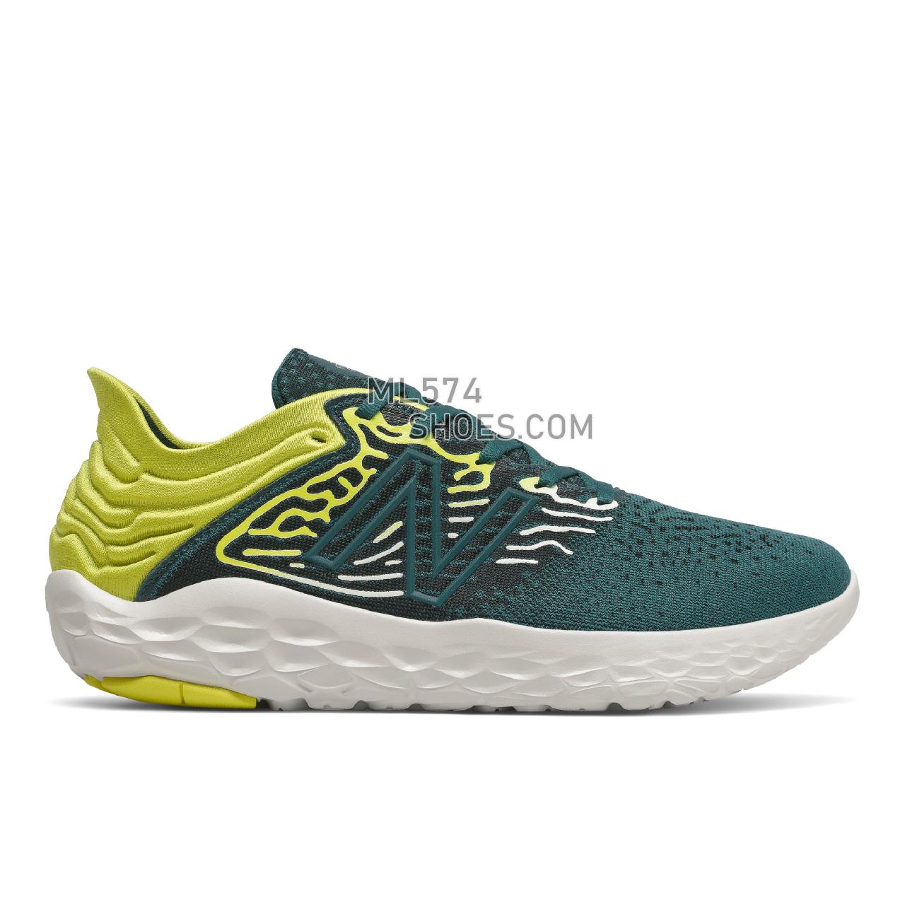 New Balance Fresh Foam Beacon v3 - Men's Neutral Running - Mountain Teal with Sulpher Yellow - MBECNCT3