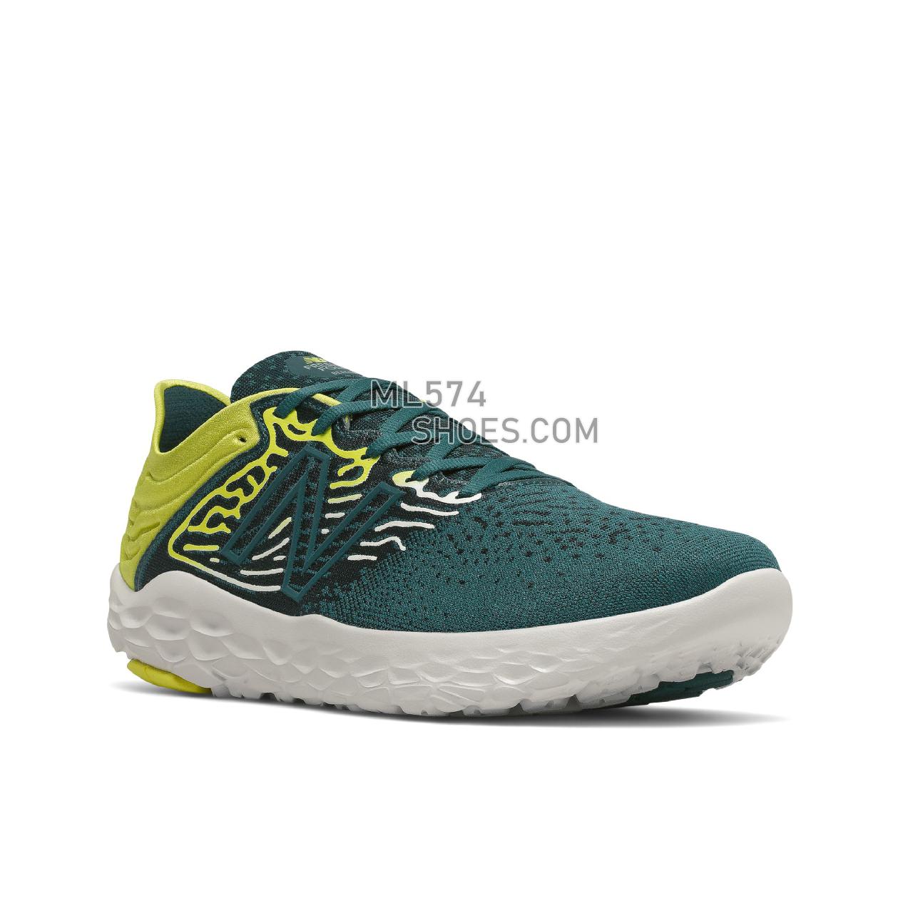 New Balance Fresh Foam Beacon v3 - Men's Neutral Running - Mountain Teal with Sulpher Yellow - MBECNCT3