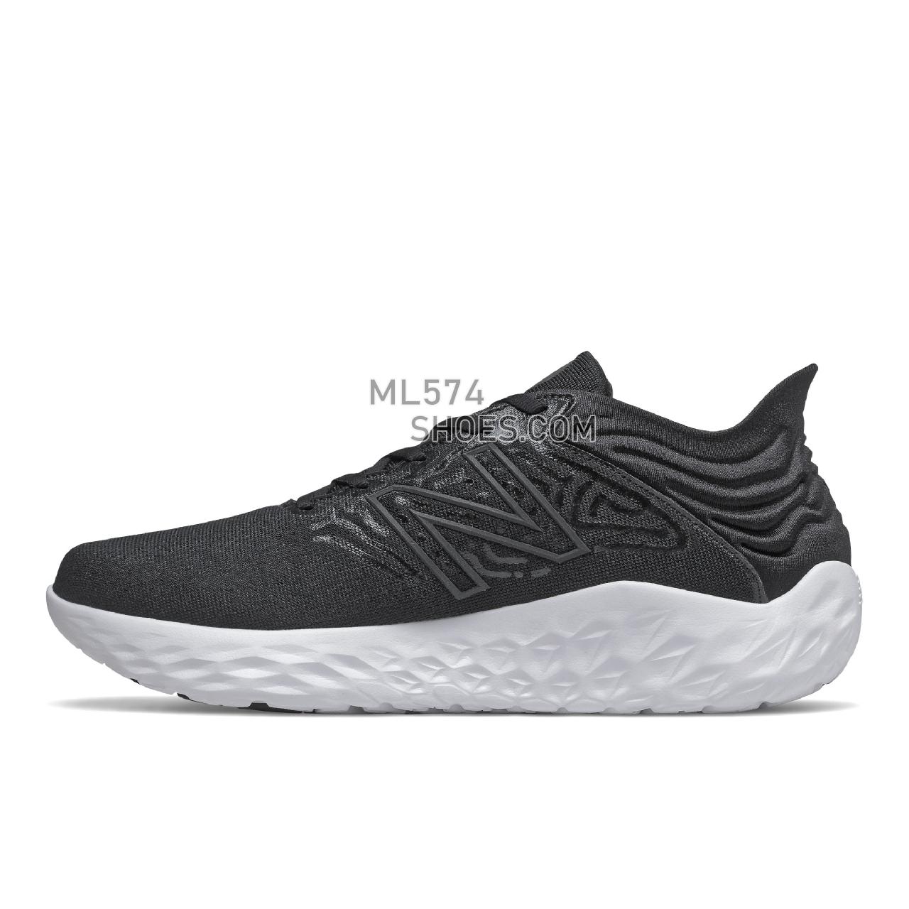 New Balance Fresh Foam Beacon v3 - Men's Neutral Running - Black with White - MBECNBW3