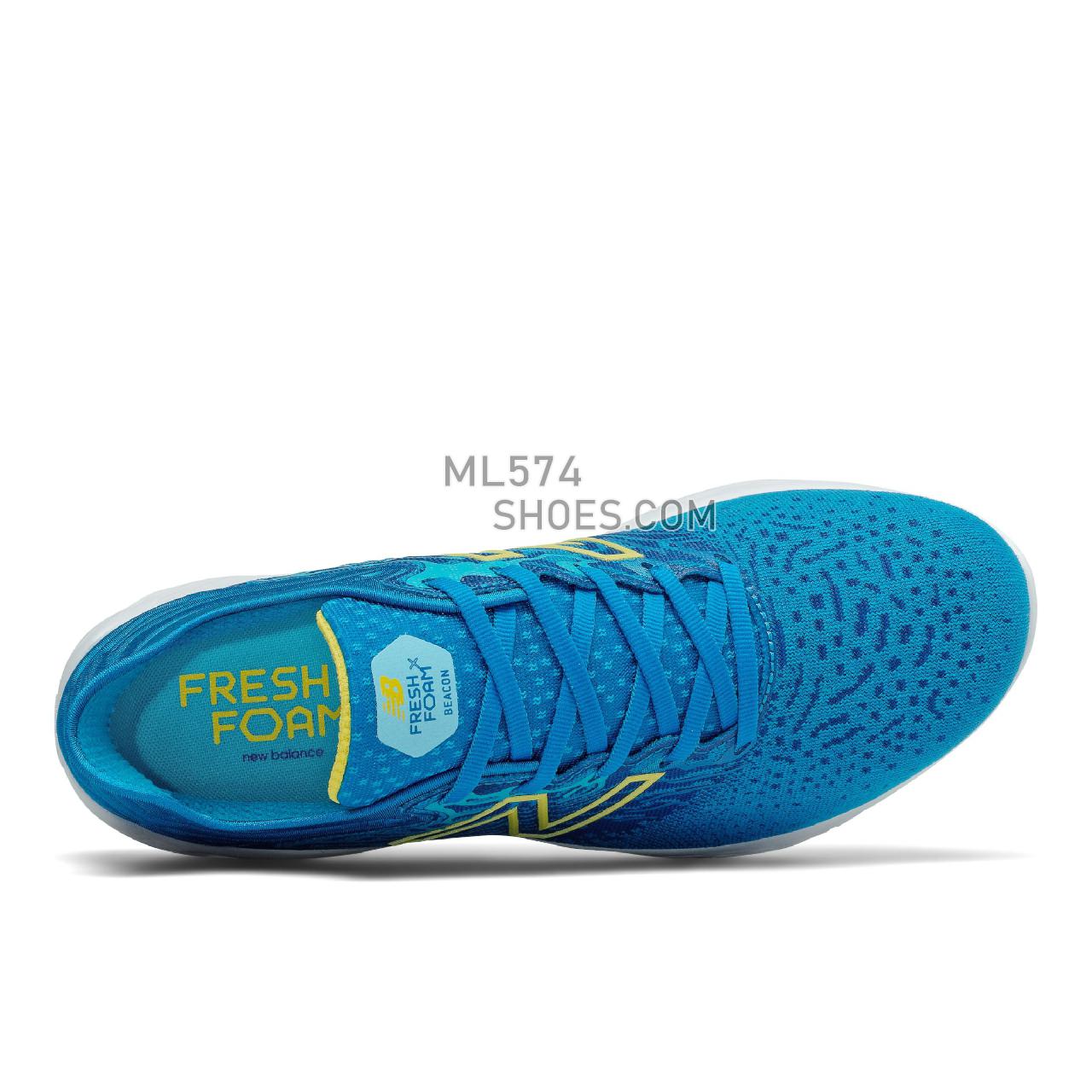 New Balance Fresh Foam Beacon v3 - Men's Neutral Running - Wave with Citra Yellow - MBECNCB3