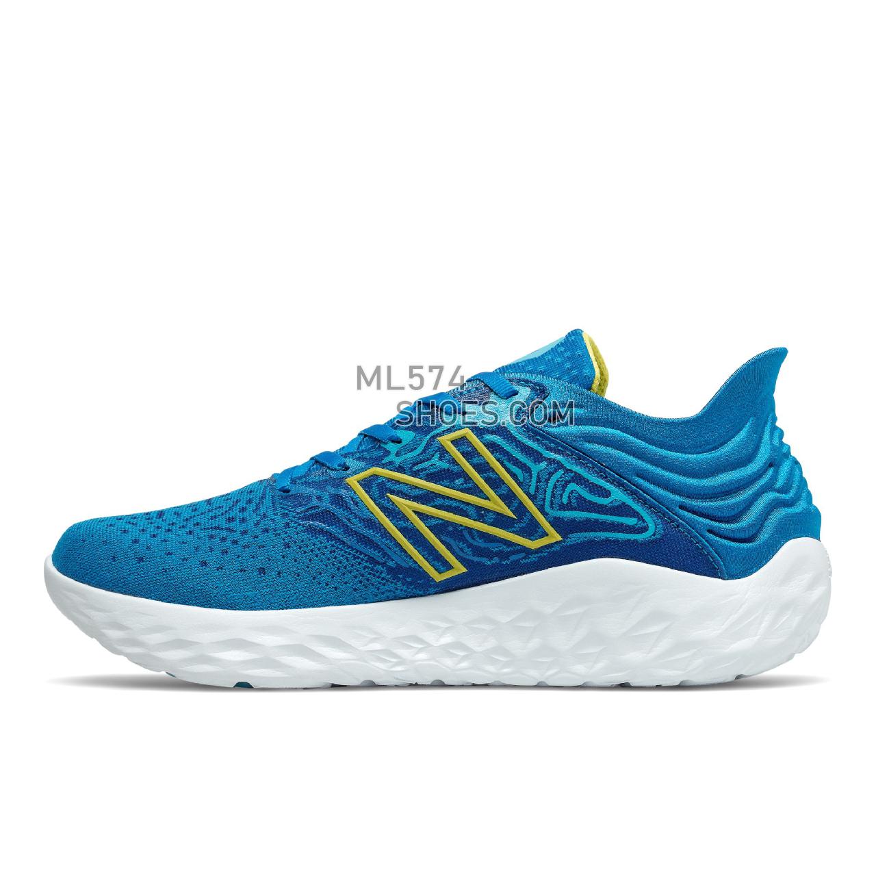 New Balance Fresh Foam Beacon v3 - Men's Neutral Running - Wave with Citra Yellow - MBECNCB3