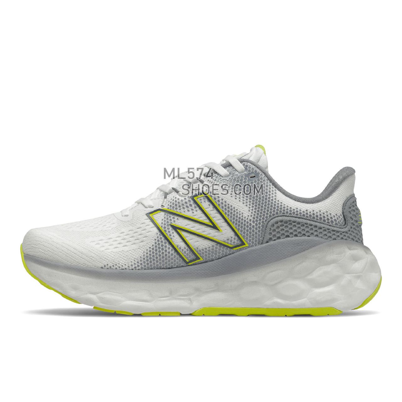 New Balance Fresh Foam More v3 - Men's Neutral Running - Sulphur Yellow with Ocean Grey - MMORCS3