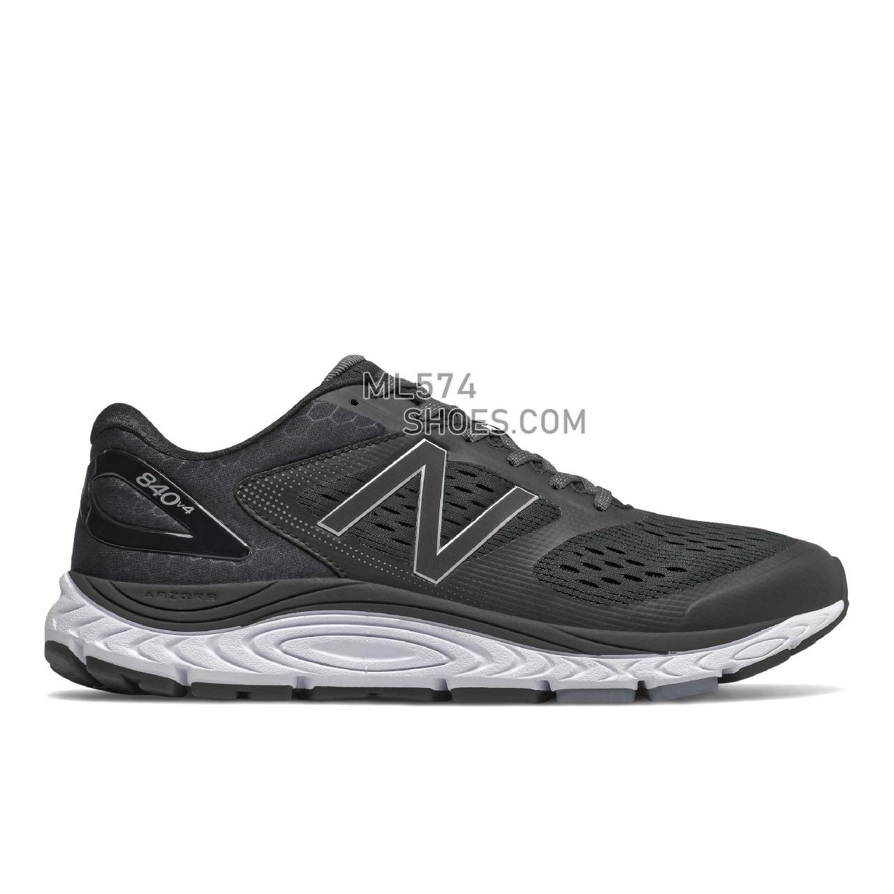 New Balance 840v4 - Men's Neutral Running - Black with White - M840BK4