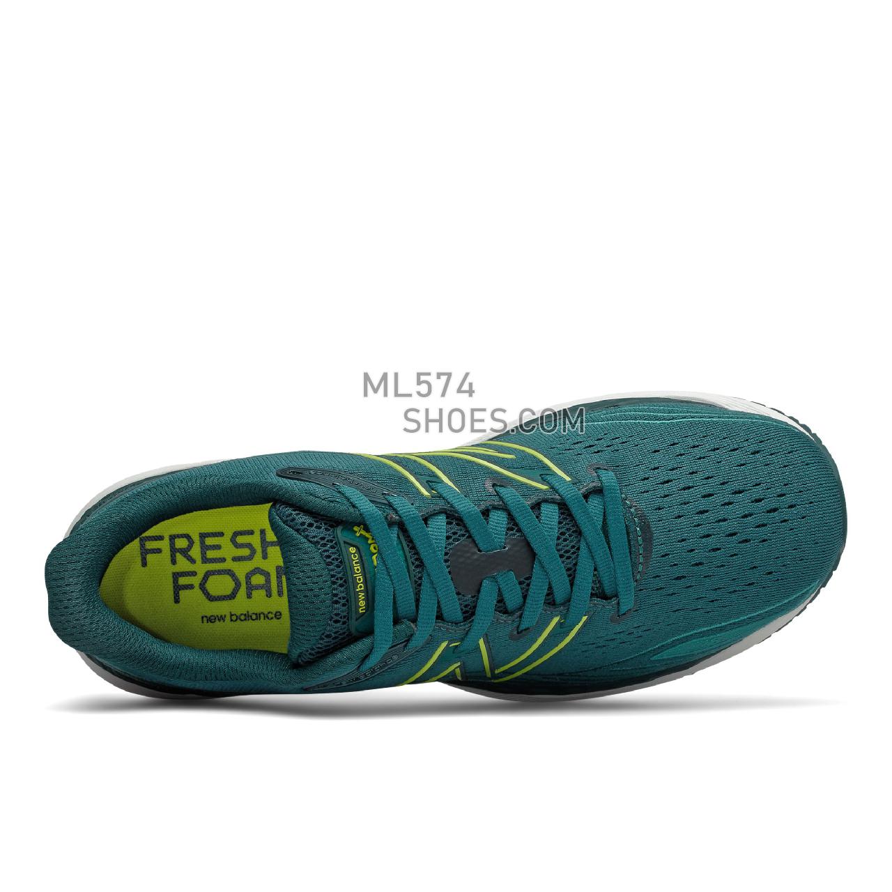 New Balance Fresh Foam X 860v12 - Men's Stability Running - Mountain Teal with Sulphur Yellow - M860N12