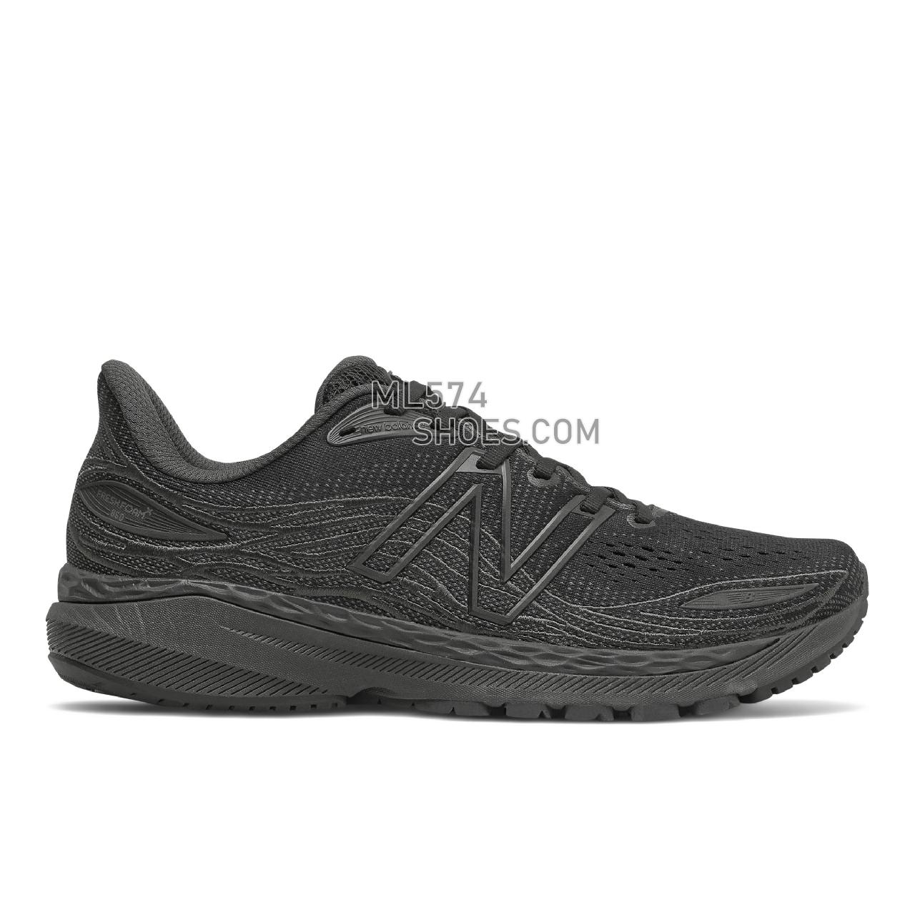 New Balance Fresh Foam X 860v12 - Men's Stability Running - Black with Eclipse - M860T12