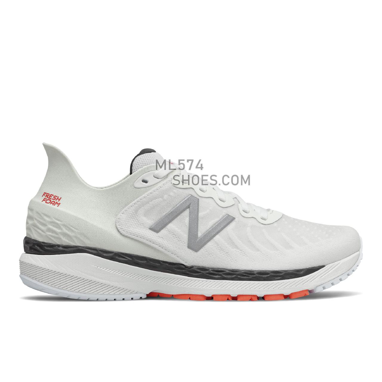 New Balance Fresh Foam 860v11 - Men's Stability Running - White with Ghost Pepper - M860P11