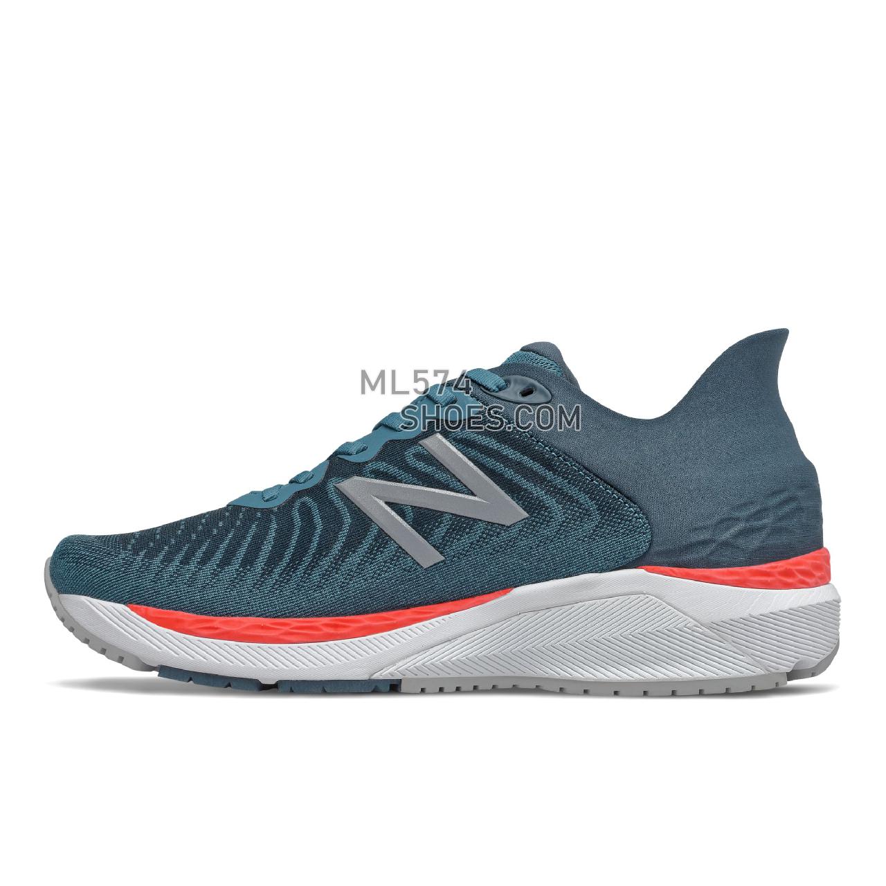 New Balance Fresh Foam 860v11 - Men's Stability Running - Jet Stream with Petrol and Neo Flame - M860E11