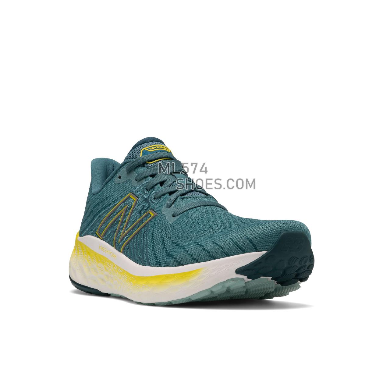 New Balance Fresh Foam X Vongo v5 - Men's Stability Running - Deep Sea with Sulpher Yellow - MVNGOTY5