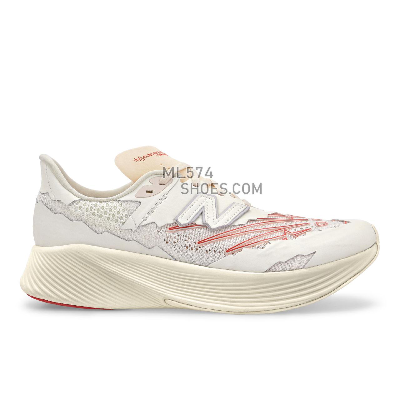 New Balance Stone Island Tokyo Design Studio FuelCell RC Elite V2 - Men's Competition Running - Angora with Mars Red - MSRCELTD