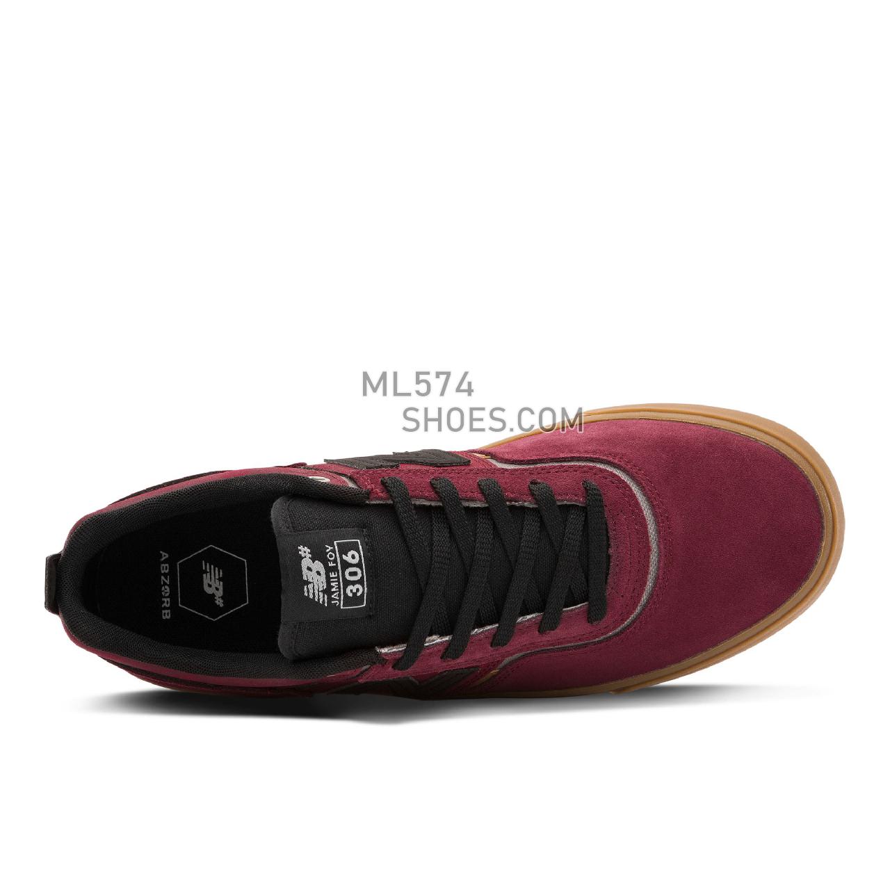 New Balance NB NUMERIC JAMIE FOY 306 - Men's NB Numeric Skate - Burgundy with Black - NM306JCT