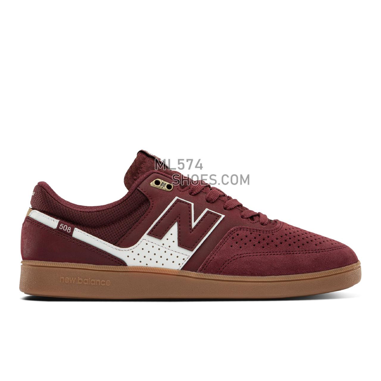 New Balance Numeric NM508 - Men's NB Numeric Skate - Burgundy with White - NM508BWP