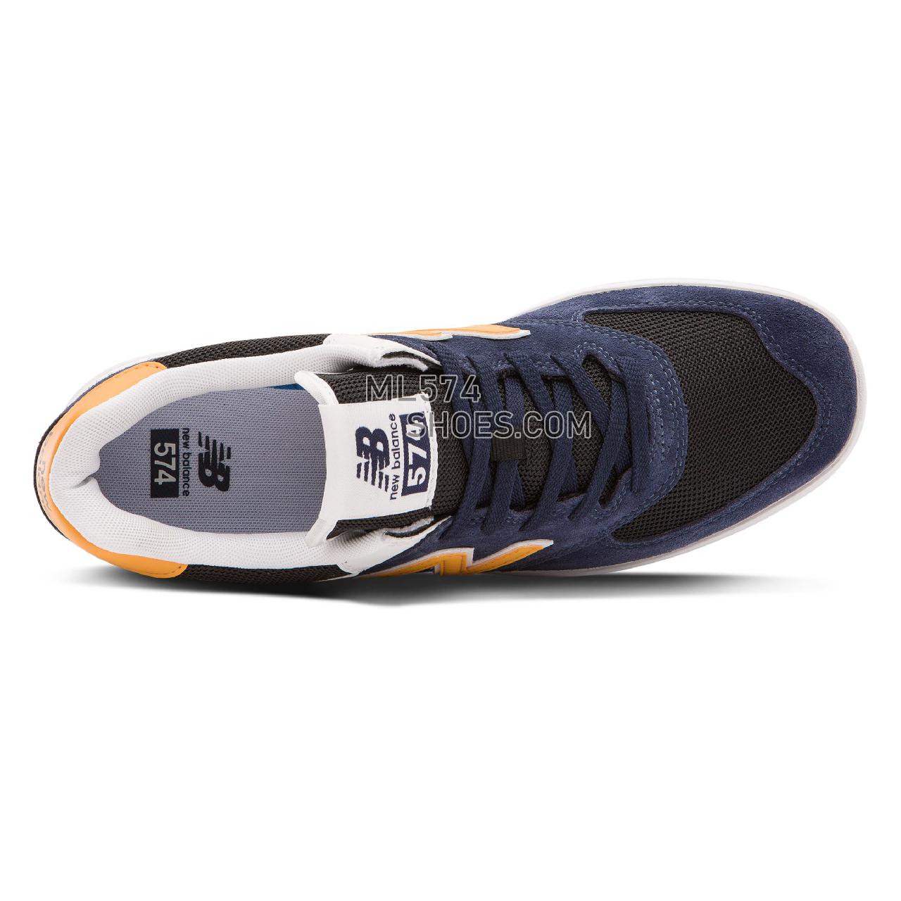 New Balance NB ALL COASTS 574 - Men's Court Classics - Navy with Yellow - AM574CIM