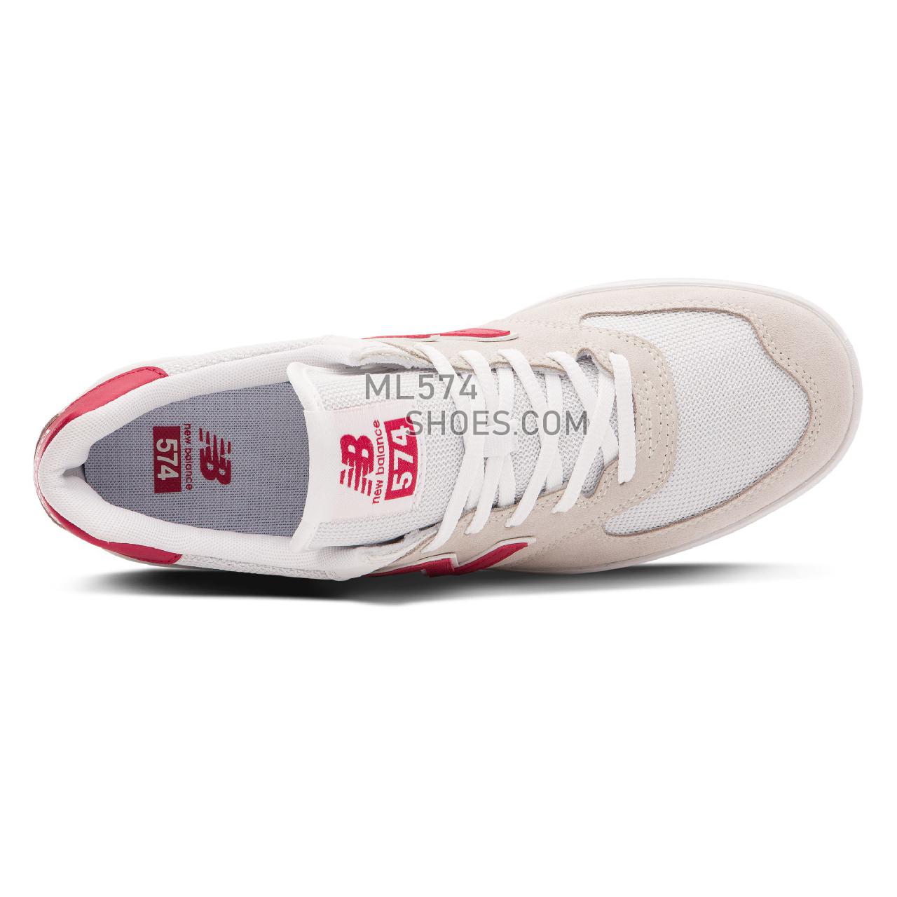 New Balance NB ALL COASTS 574 - Men's Court Classics - White with Red - AM574OHH