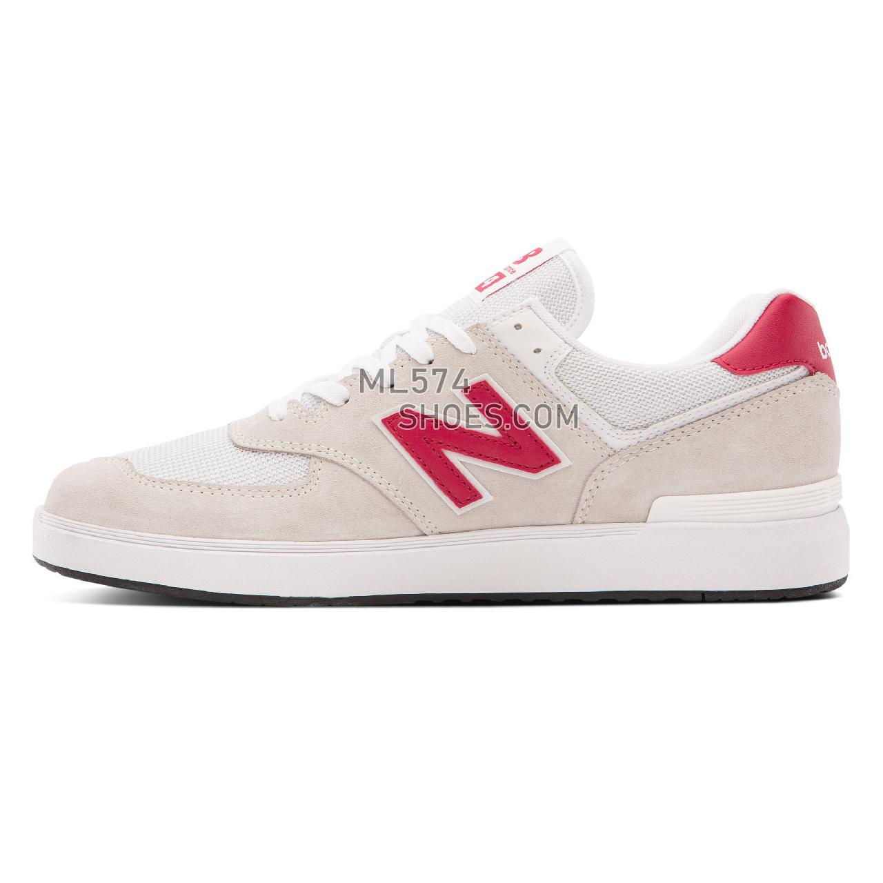 New Balance NB ALL COASTS 574 - Men's Court Classics - White with Red - AM574OHH