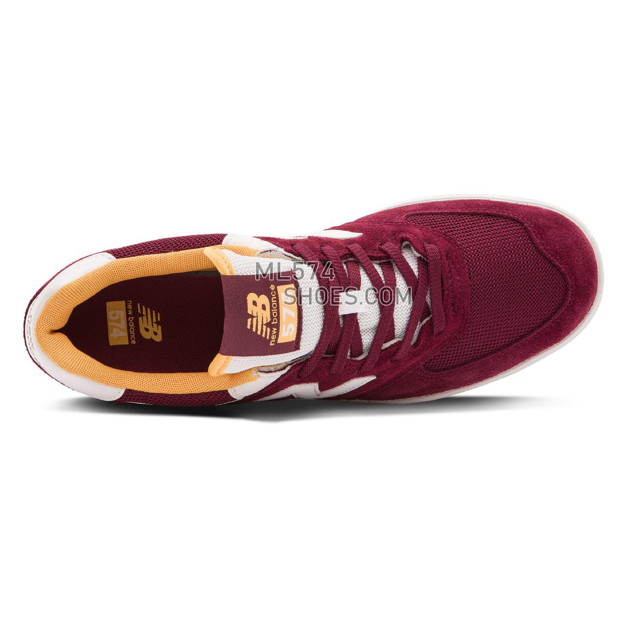 New Balance NB ALL COASTS 574 - Men's Court Classics - Burgundy with White - AM574TTR