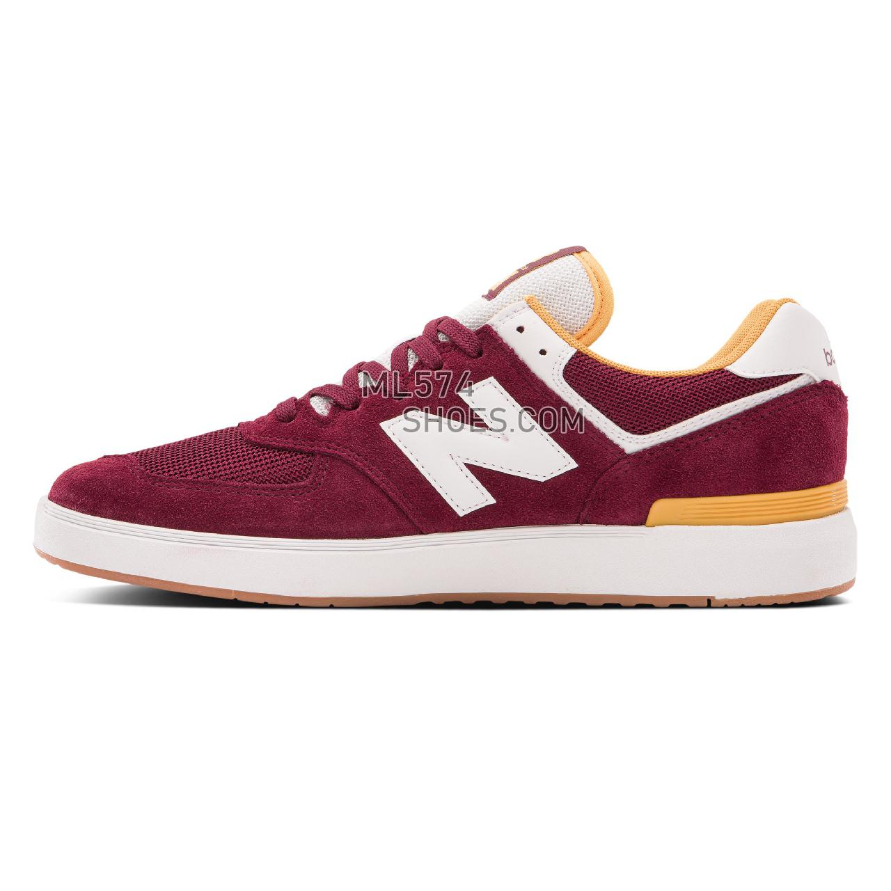 New Balance NB ALL COASTS 574 - Men's Court Classics - Burgundy with White - AM574TTR