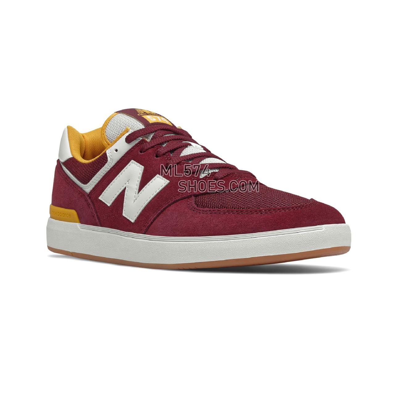 New Balance NB ALL COASTS 574 - Men's Court Classics - Burgundy with White - AM574TTR