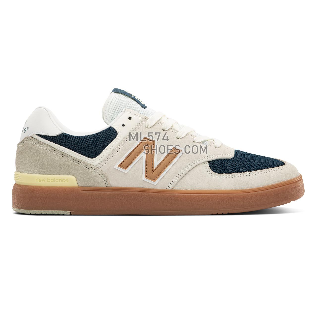 New Balance All Coasts AM574 - Men's Court Classics - White with Gold - AM574WYG