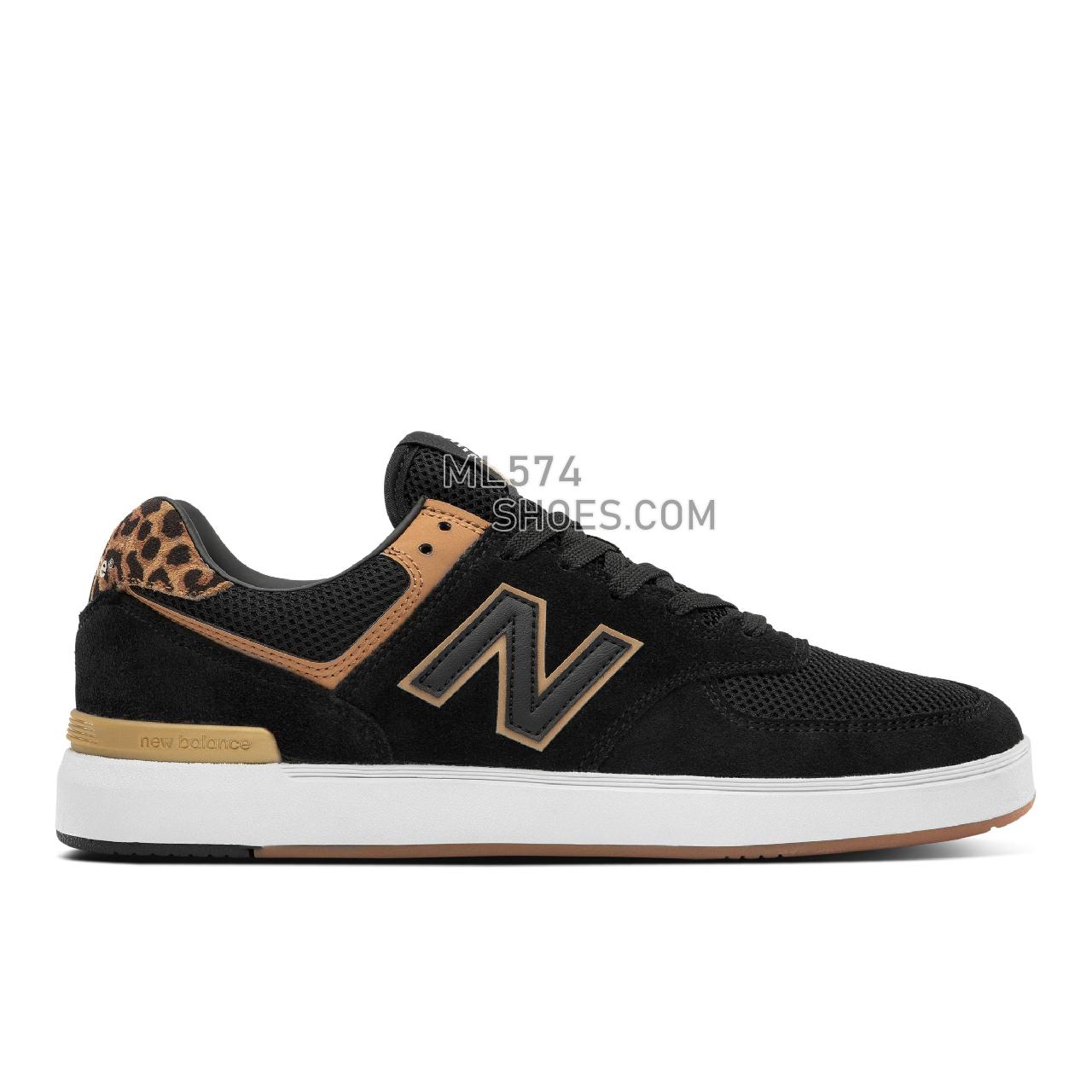 New Balance All Coasts AM574 - Men's Court Classics - Black with Brown - AM574LEP