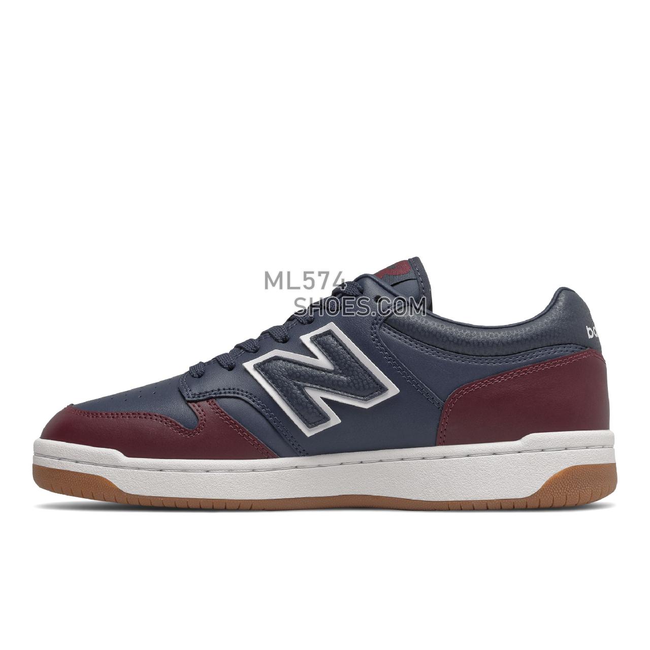 New Balance BB480 - Men's Court Classics - Natural Indigo with Burgundy - BB480LIB