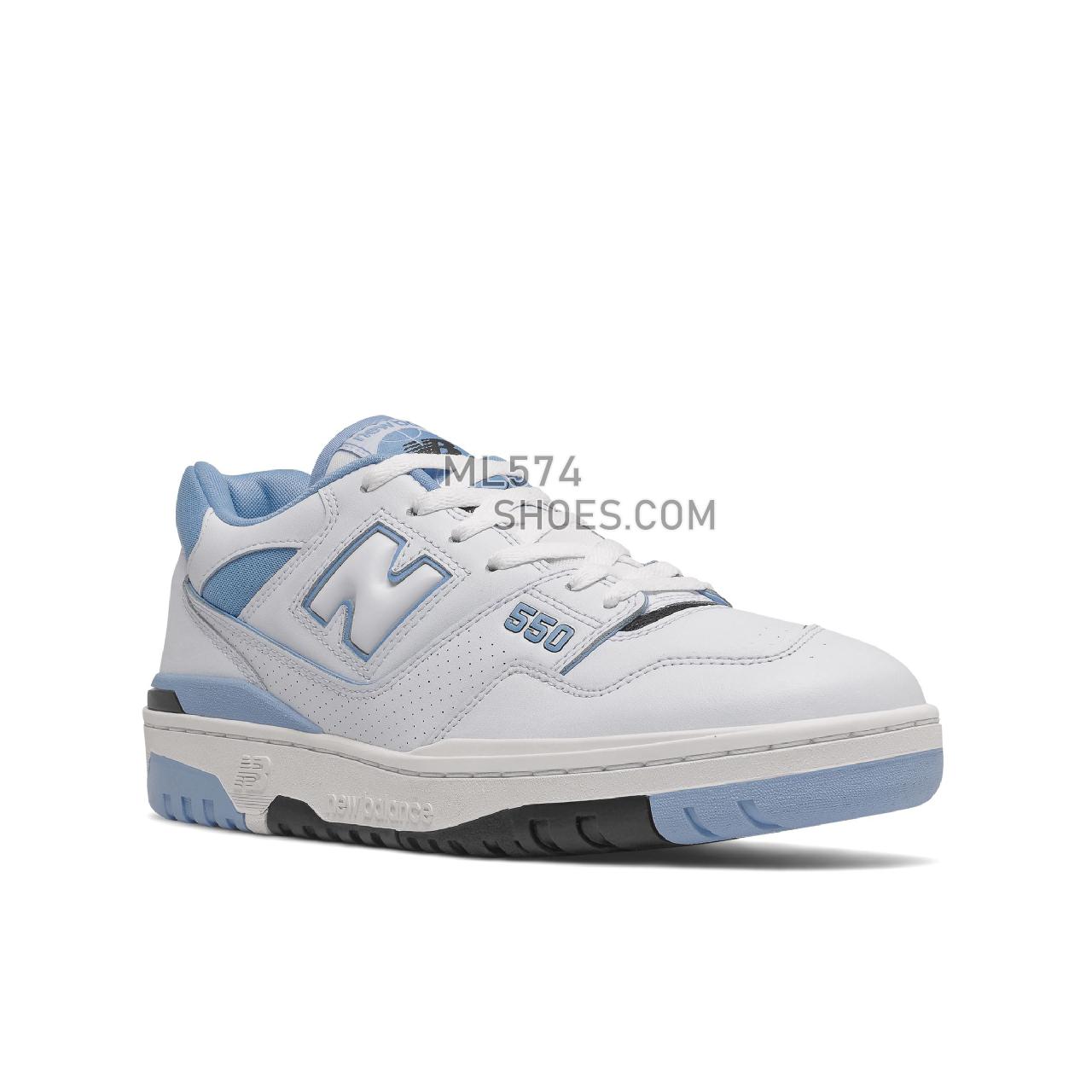 New Balance BB550 - Men's Court Classics - White with Team Carolina - BB550HL1