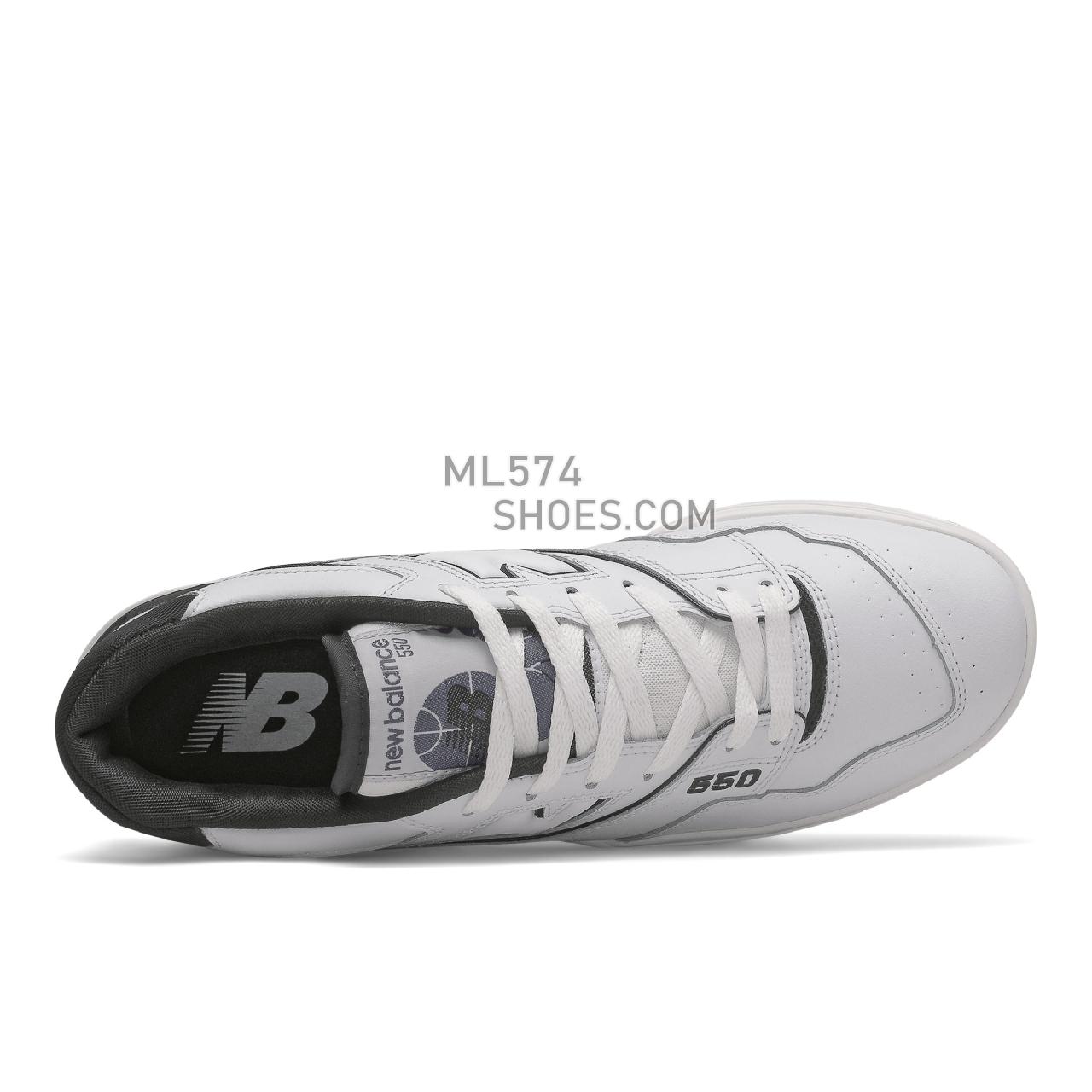 New Balance BB550 - Men's Court Classics - White with Black - BB550HA1