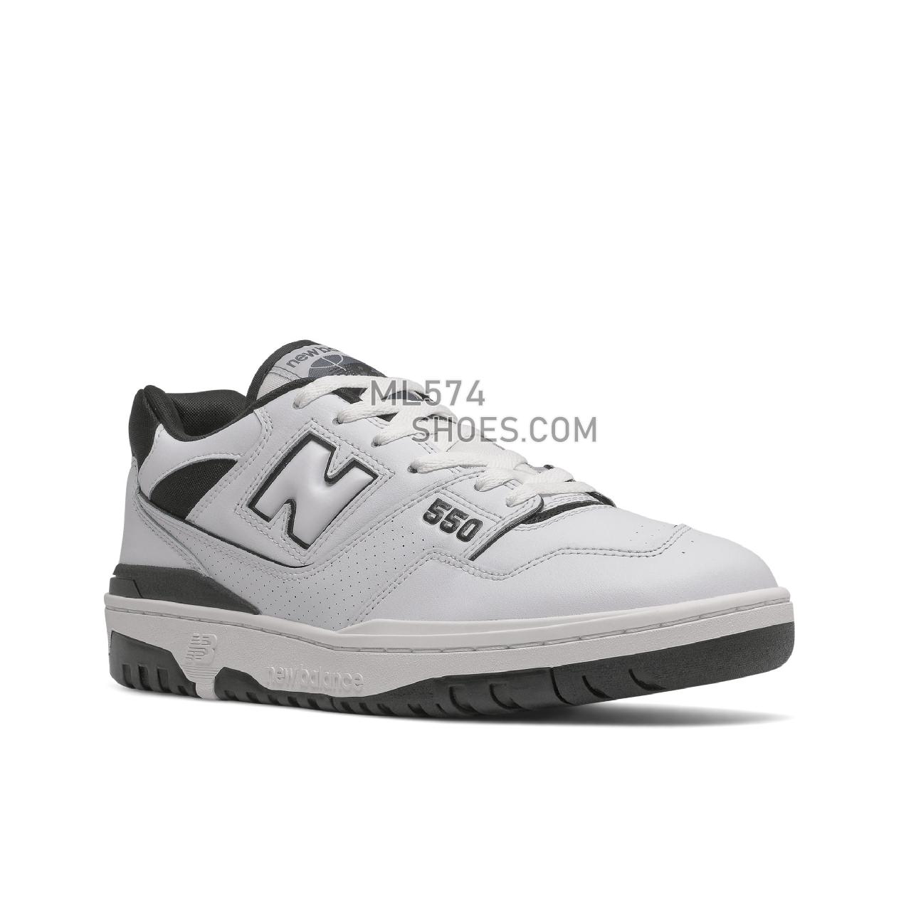 New Balance BB550 - Men's Court Classics - White with Black - BB550HA1