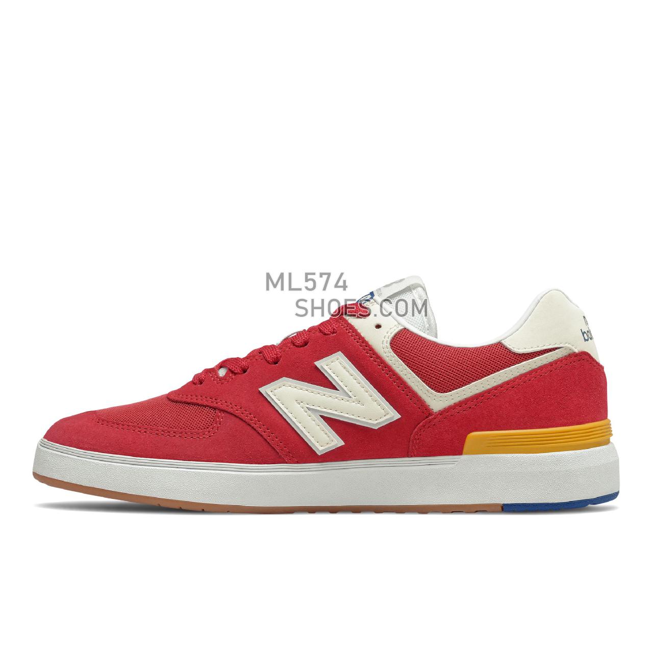 New Balance All Coasts AM574 - Men's Court Classics - Red with White - AM574RWY