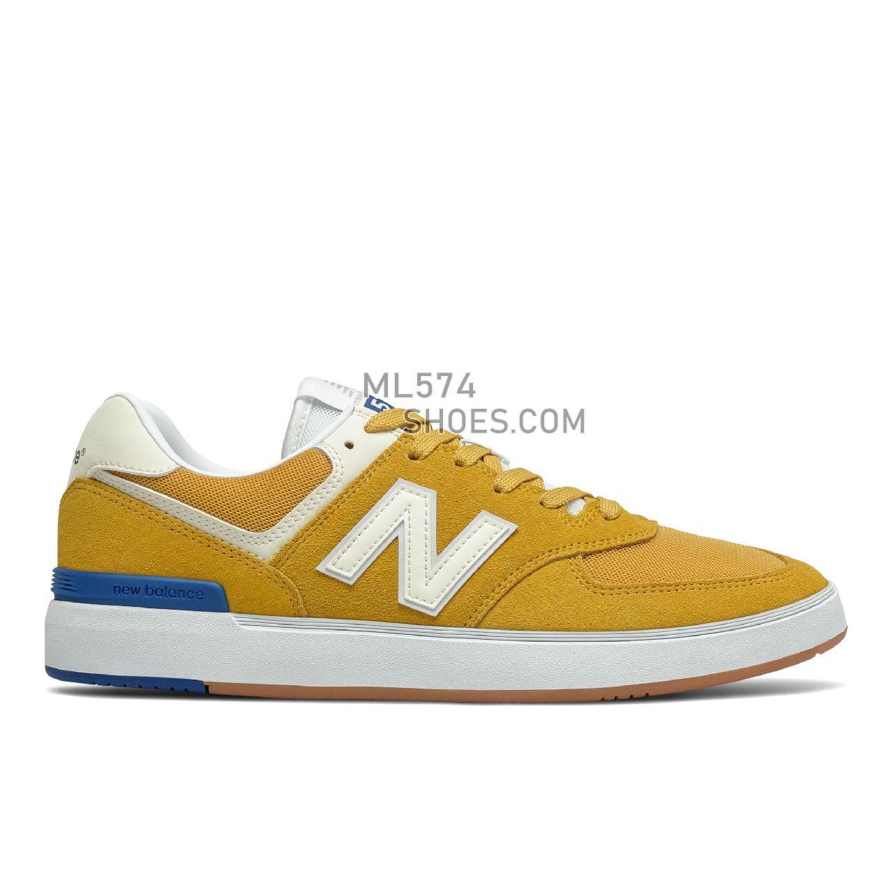 New Balance All Coasts AM574 - Men's Court Classics - Yellow with White - AM574YWB
