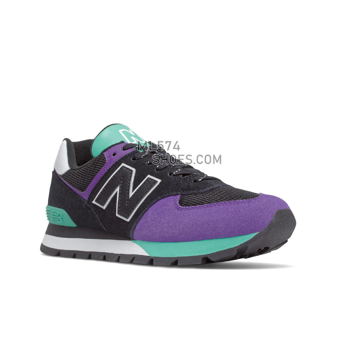 New Balance 574 Rugged - Men's All Terrain - Black with Prism Purple - ML574DNT