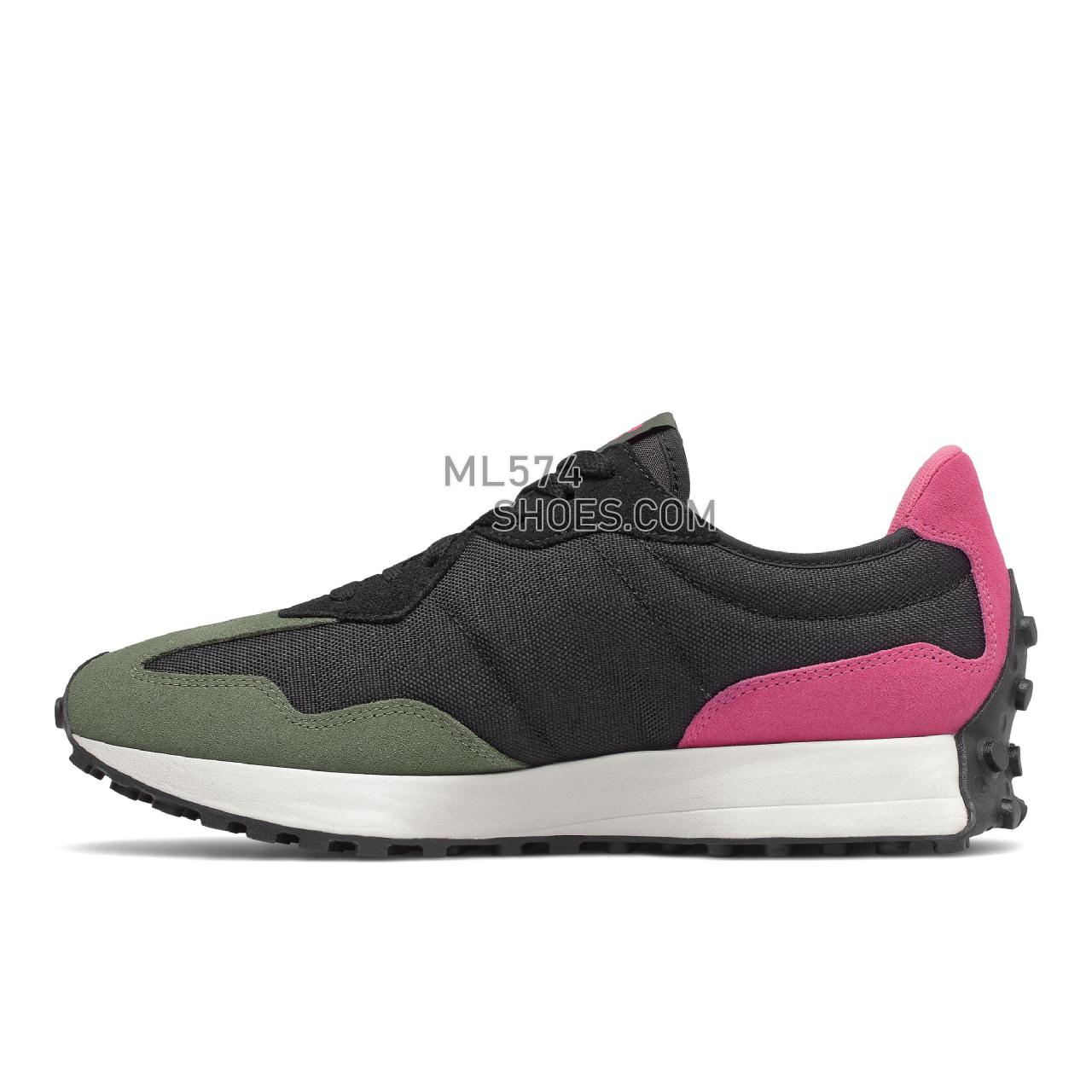 New Balance 327 - Unisex Men's Women's Sport Style Sneakers - Black with Sporty Pink - MS327WR1