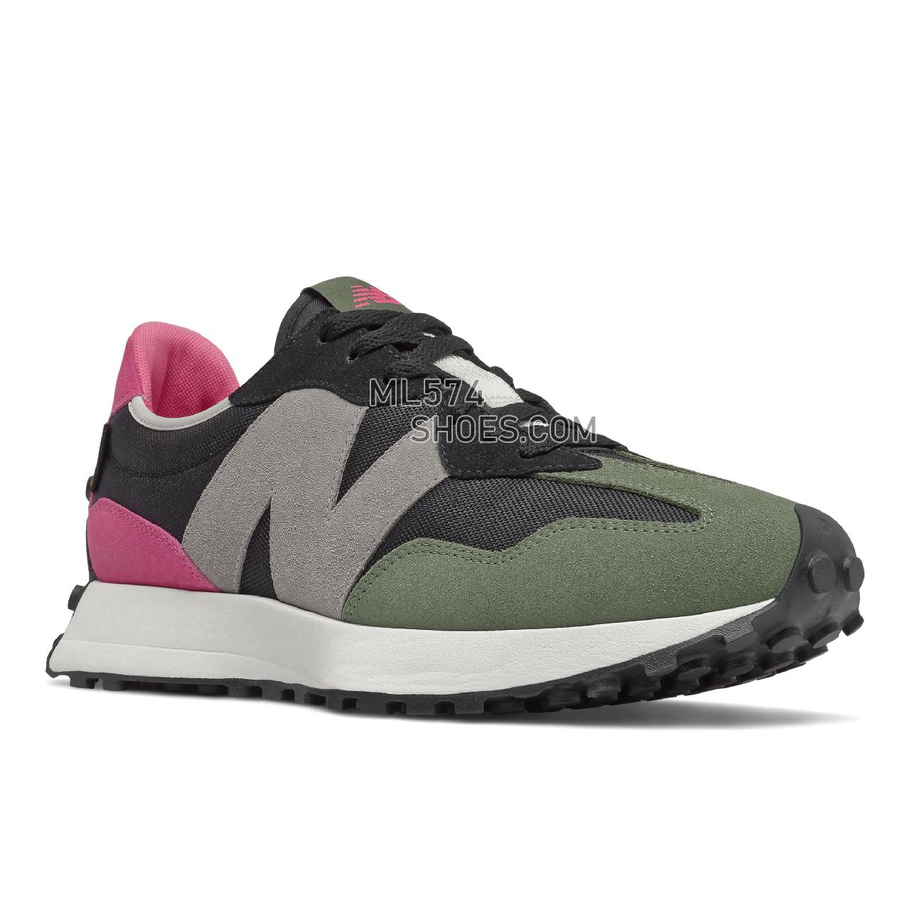 New Balance 327 - Unisex Men's Women's Sport Style Sneakers - Black with Sporty Pink - MS327WR1