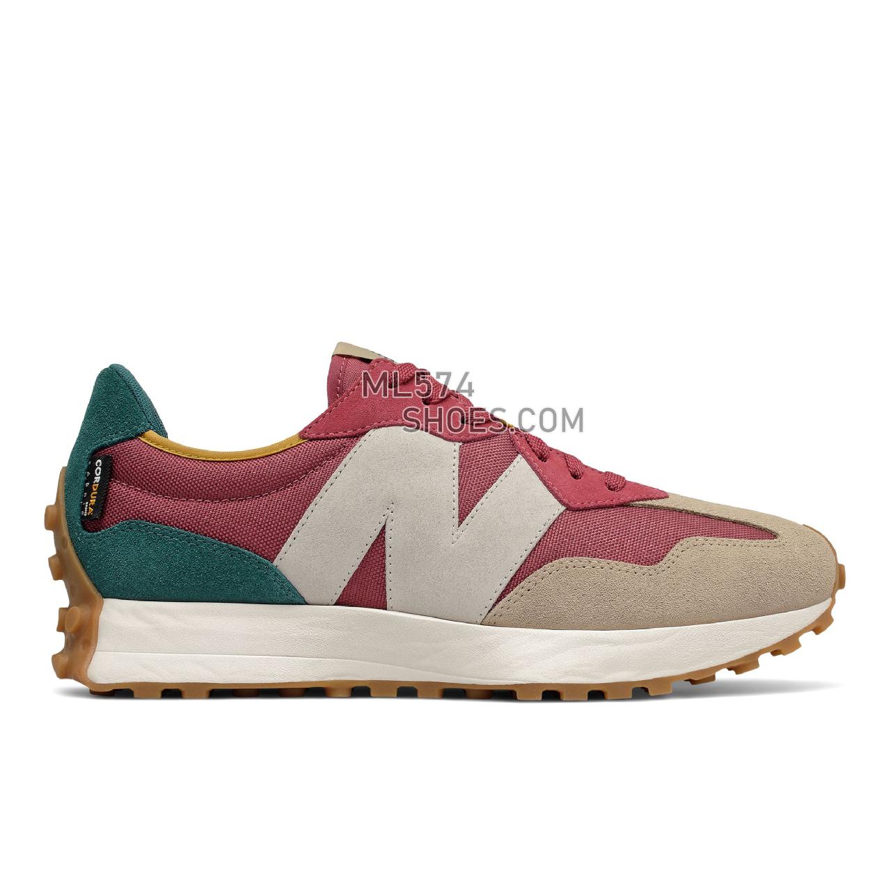 New Balance 327 - Unisex Men's Women's Sport Style Sneakers - Earth Red with Mountain Teal - MS327WT1