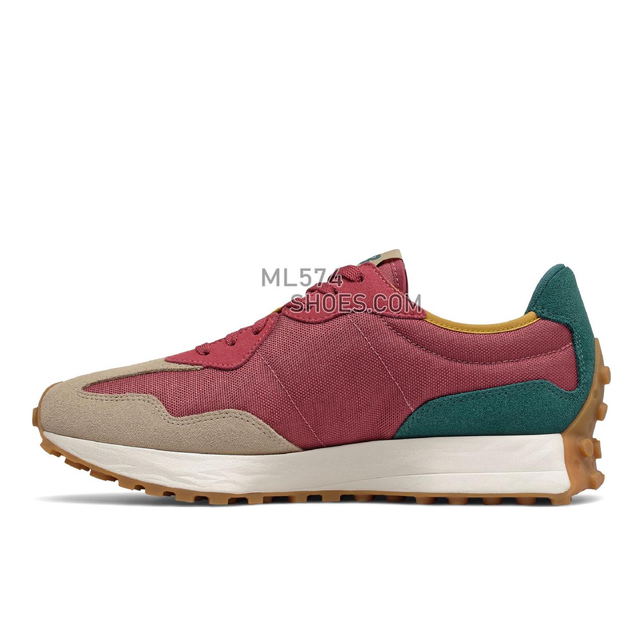 New Balance 327 - Unisex Men's Women's Sport Style Sneakers - Earth Red with Mountain Teal - MS327WT1