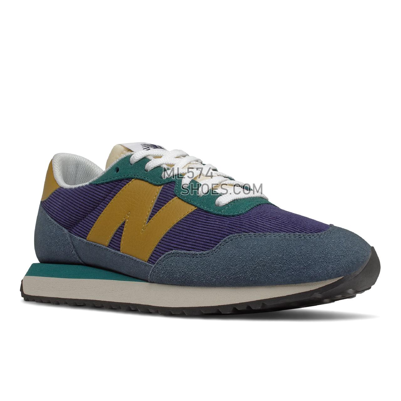 New Balance 237 - Men's Sport Style Sneakers - Mountain Teal with Gold Moss - MS237LX1