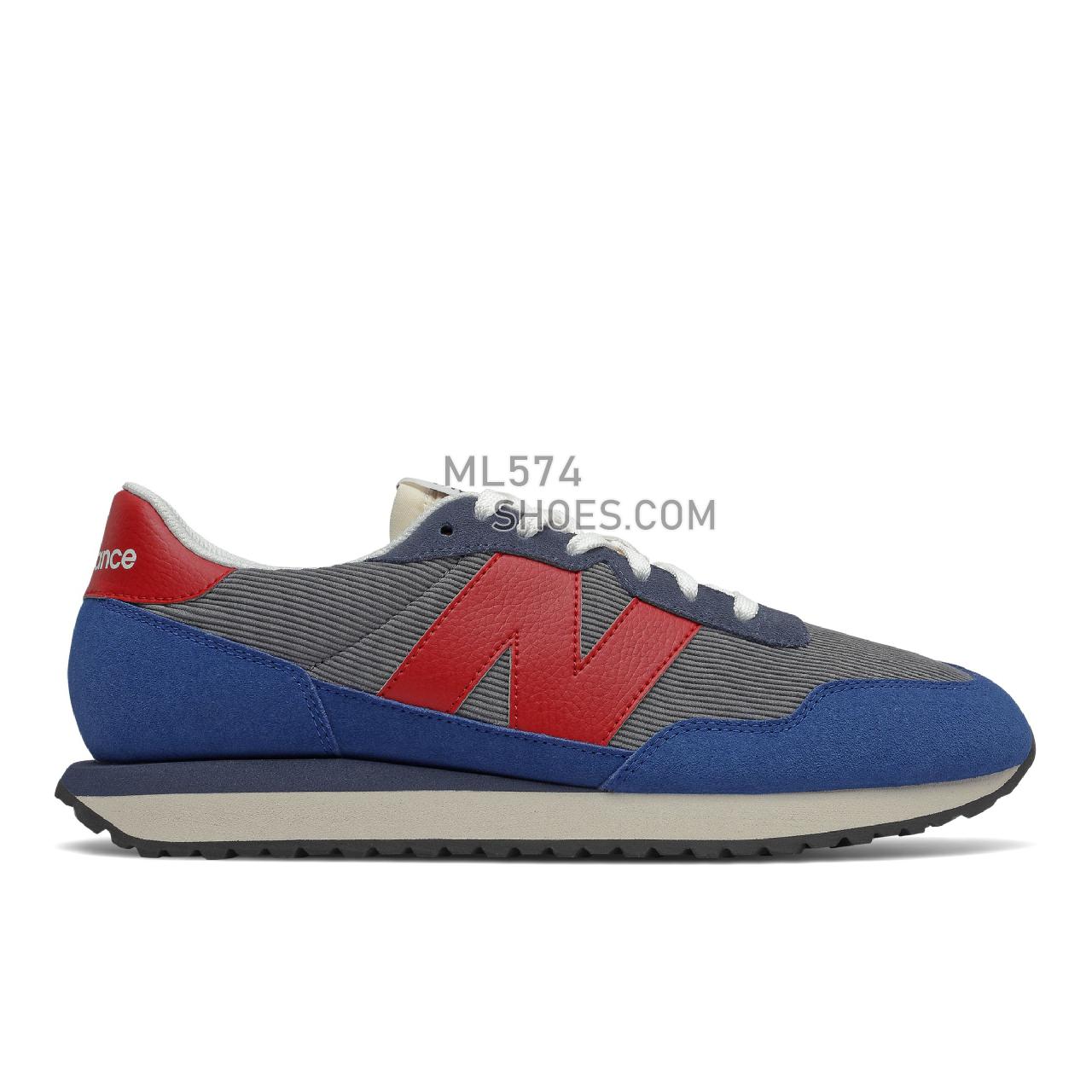 New Balance 237 - Men's Sport Style Sneakers - Nb Navy with Team Red - MS237LE1