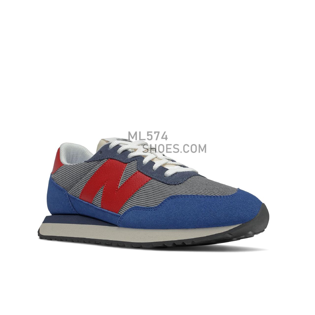 New Balance 237 - Men's Sport Style Sneakers - Nb Navy with Team Red - MS237LE1