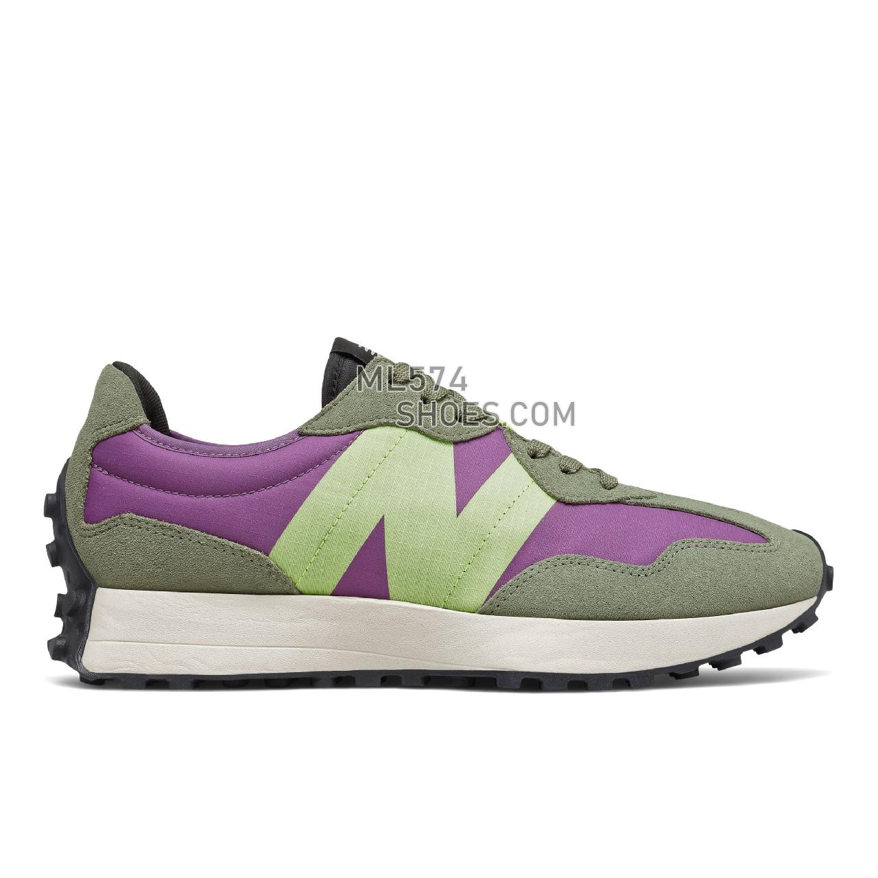 New Balance 327 - Men's Sport Style Sneakers - Sour Grape with Bleached Lime Glo - MS327TC