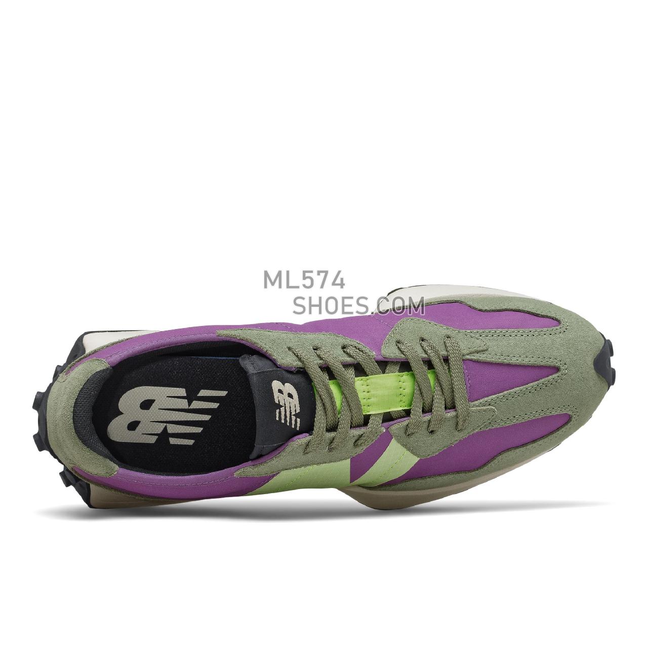 New Balance 327 - Men's Sport Style Sneakers - Sour Grape with Bleached Lime Glo - MS327TC