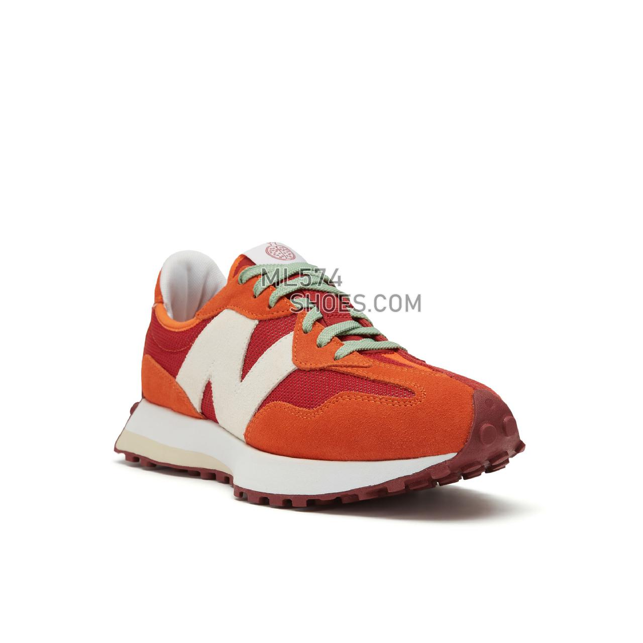 New Balance Todd Snyder 327 - Unisex Men's Women's Sport Style Sneakers - Ghost Pepper with Velocity Red - MS327TSA