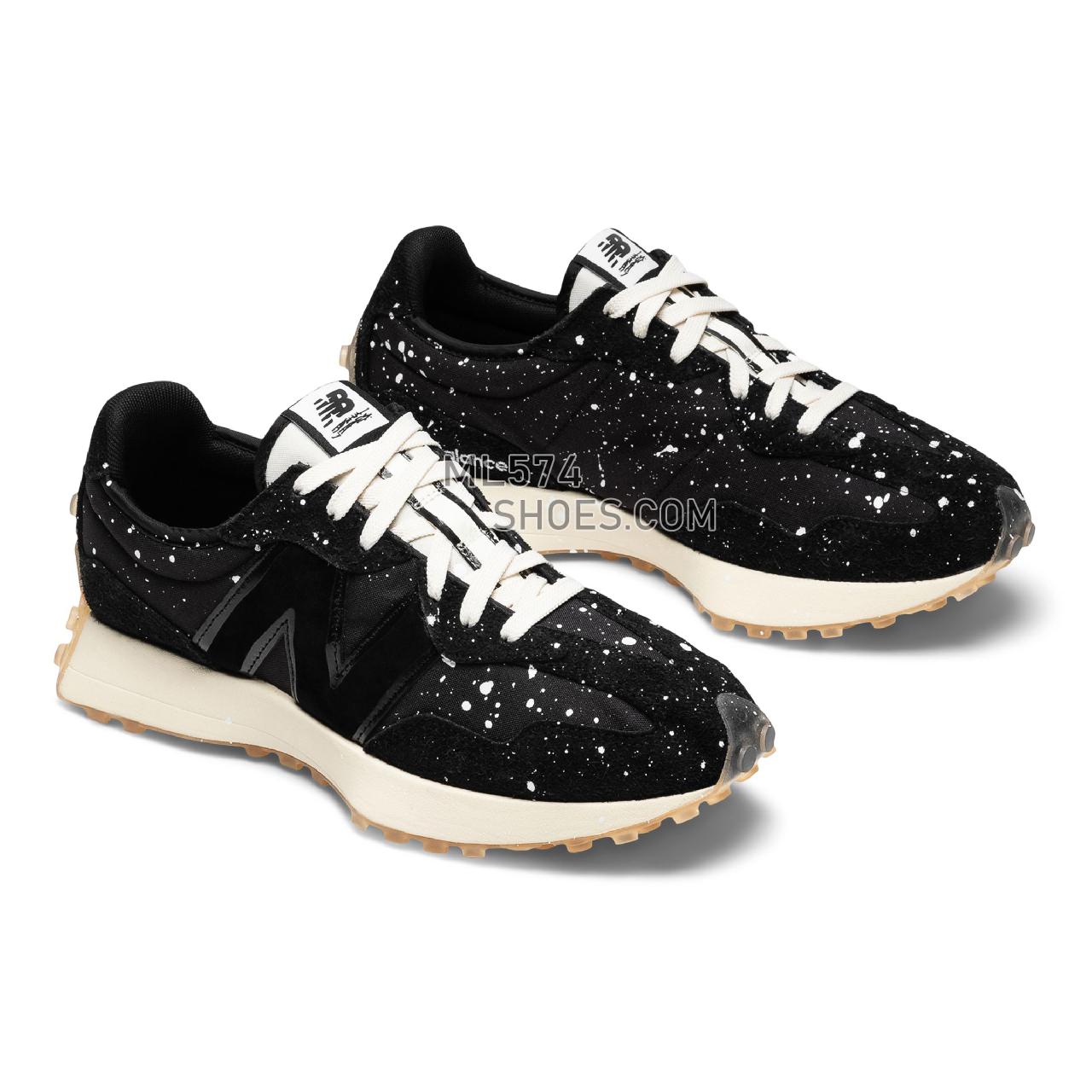 New Balance Joshua Vides 327 - Unisex Men's Women's Sport Style Sneakers - Black with White - MS327JSV