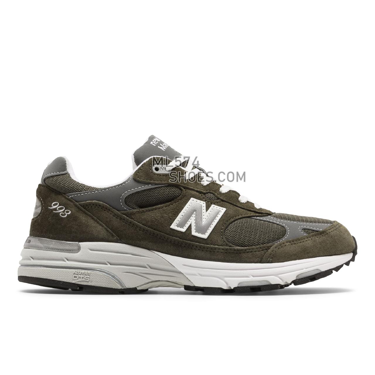 New Balance Made in USA 993 - Men's Classic Sneakers - Military Foliage Green with Grey - MR993MG