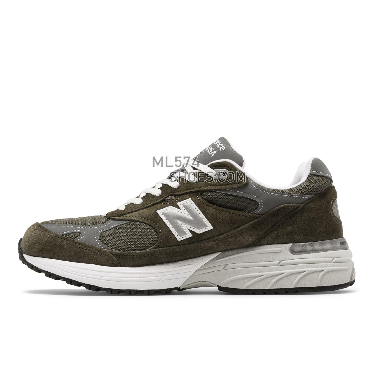 New Balance Made in USA 993 - Men's Classic Sneakers - Military Foliage Green with Grey - MR993MG